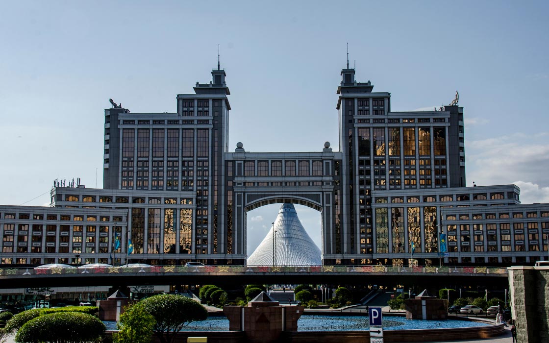 Blick auf die Shopping-Mall von Astana in Kasachstan.