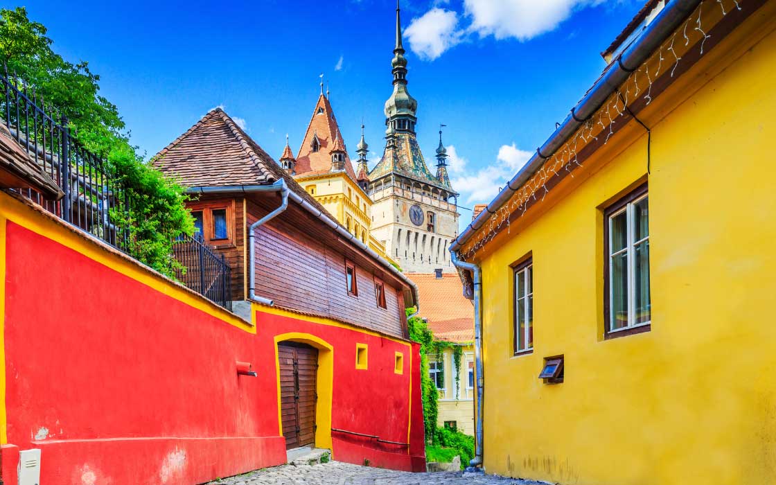 Blick auf die rumänische Stadt Sighisoara